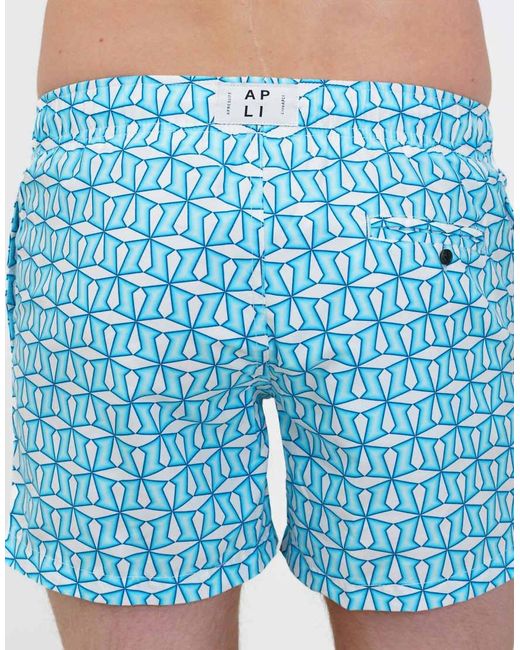 Apreslife Blue Metric Swim Shorts for men