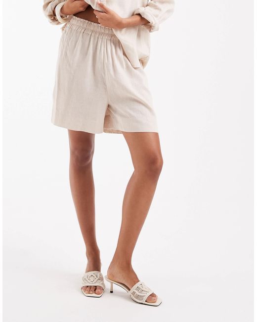 ONLY White Linen Shorts Co-ord