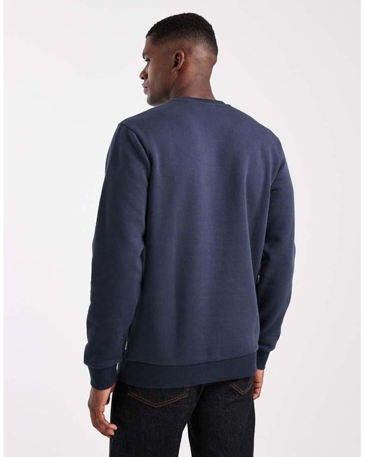 Sudadera Azul Marino Oscuro Con Cuello Redondo De Only & Sons de hombre de color Blue