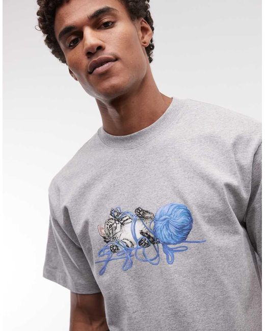 Huf Gray Paws Kitten Graphic T-shirt for men