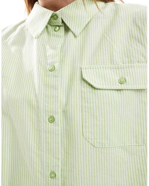 JJXX Green Co-ord Oversized Cropped Shirt