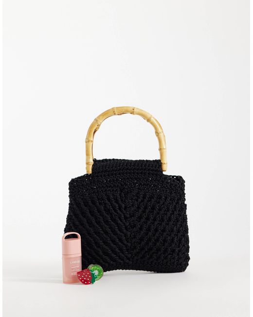 Mango Black – gestrickte handtasche