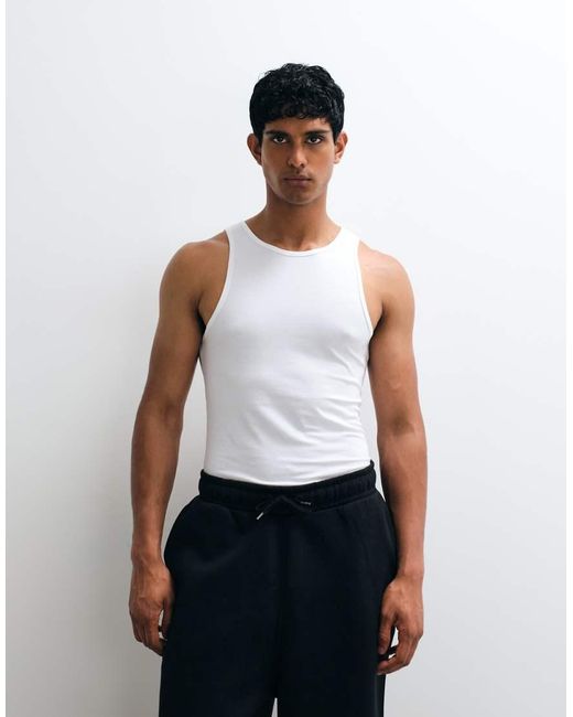 ASOS Blue Essentials Muscle Fit Vest for men