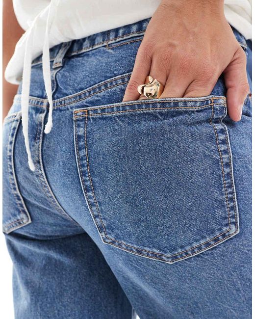 Vaqueros Dad De Pernera Ancha De Asos Design Maternity ASOS de color Blue