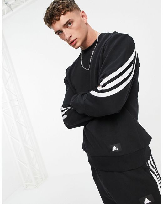adidas originals sweatshirt with central trefoil logo in black