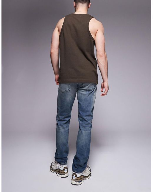 River Island Blue Slim Fit Distressed Jeans for men