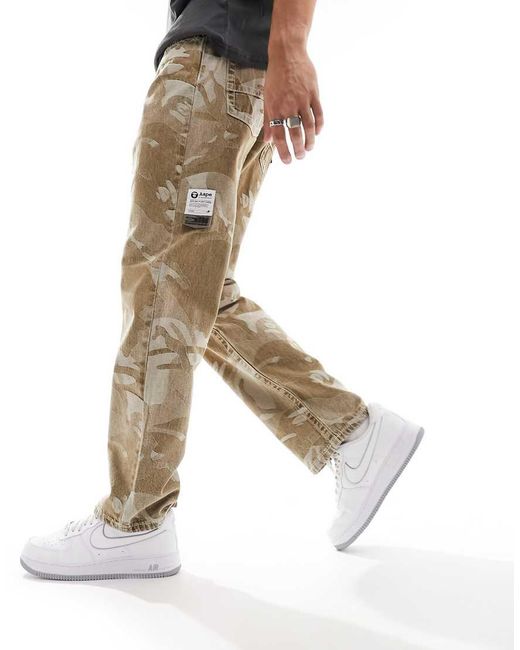 Aape By A Bathing Ape White Aape By A Bathing Ape Camo Jeans for men