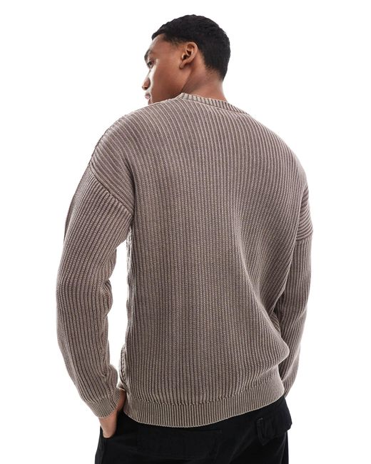 Pull décontracté en maille torsadée ASOS pour homme en coloris Brown