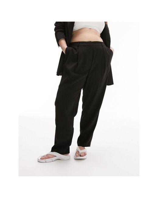 Curve - pantalon ajusté coupe slim à plis et taille haute élastique - noir  TOPSHOP en coloris Noir | Lyst