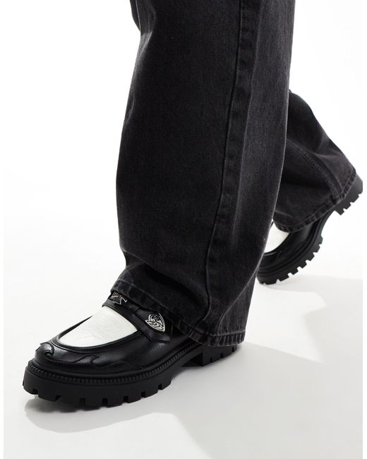 ASOS – western-loafer aus kunstleder in Black für Herren