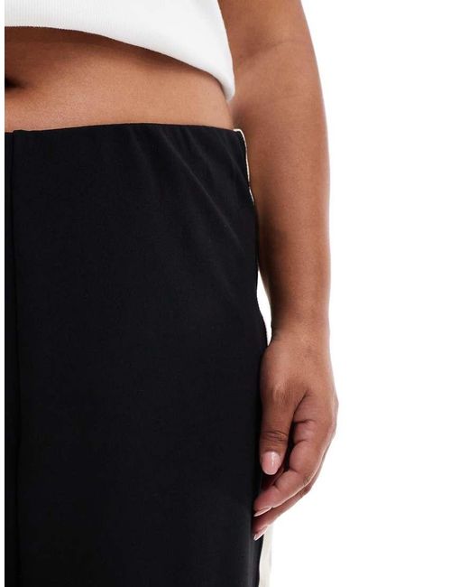 Vero Moda Black Loose Pull On Trousers With Side Stripe
