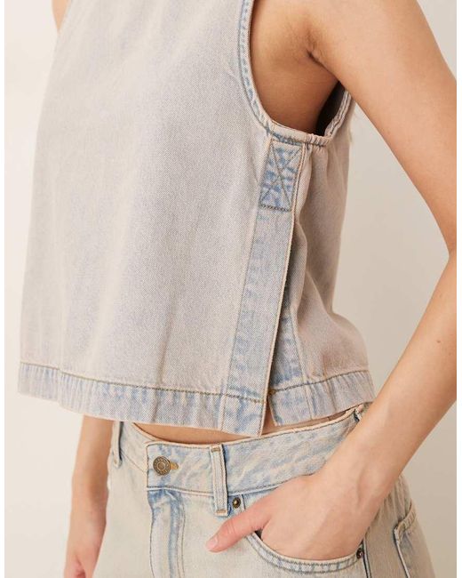 JJXX Gray Co-ord Denim Top With Side Detail
