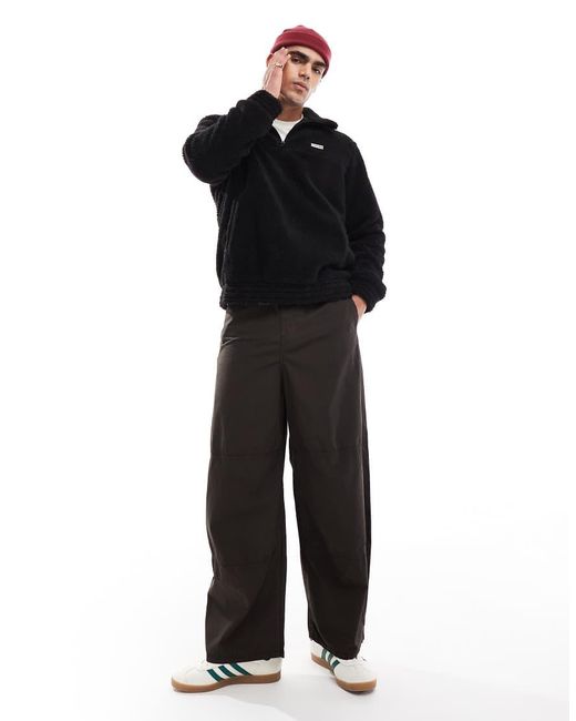 Hunter Black Leigh 1/2 Zip Sherpa Fleece Jumper for men