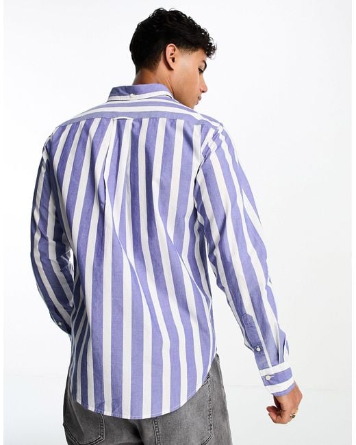 Blau Weiß Gestreiftes Hemd Herren Kombinieren GANT – breit gestreiftes hemd in Blau für Herren | Lyst DE