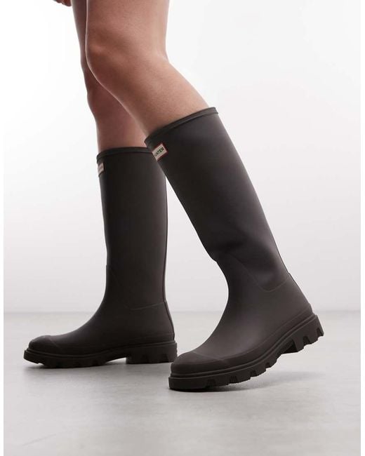 Hunter Black Downpour Tall Wellington Boot