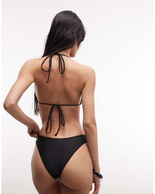 Collusion Black Twist Halter Bikini Top