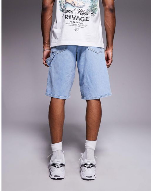 Short en jean style charpentier - délavé Sixth June pour homme en coloris Blue
