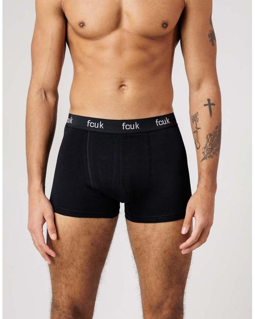 French Connection Blue 7 Pack Fcuk Cotton Stretch Boxers for men
