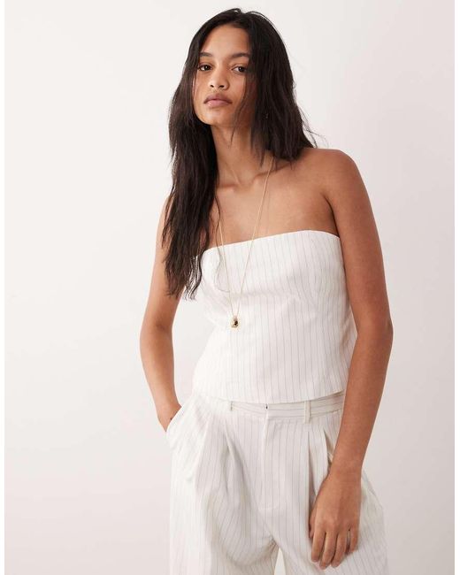 GOOD AMERICAN Blue Essential Suiting Strapless Top Co-Ord