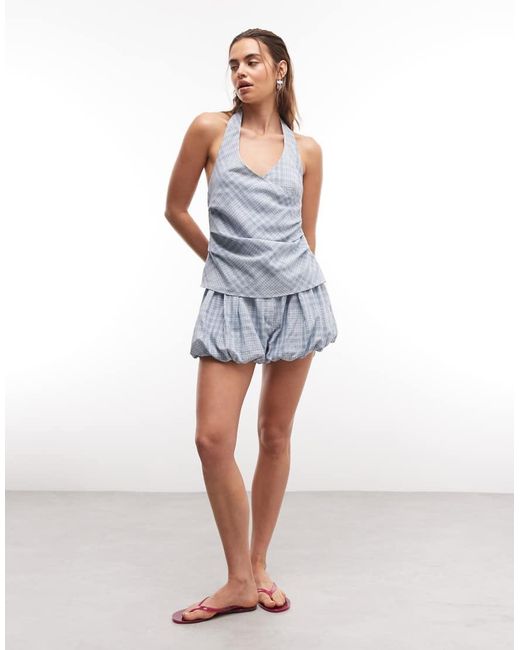 ASOS Blue Drape Halter Top