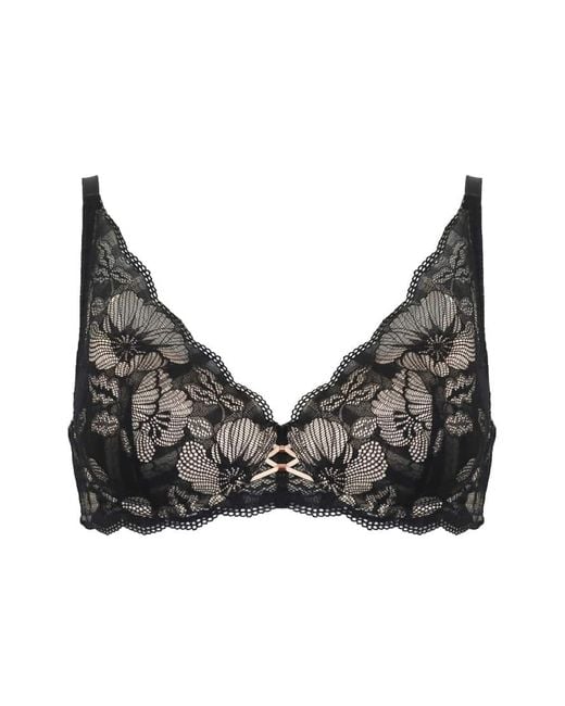 Pour Moi Black Atelier Lace High Apex Padded Underwired Bra- Cosmetic