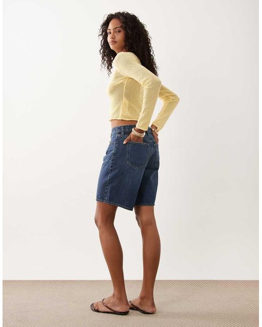 Abercrombie & Fitch Blue Low Rise Denim Jorts