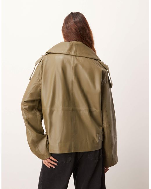 ARRANGE Natural Soft Leather Jacket
