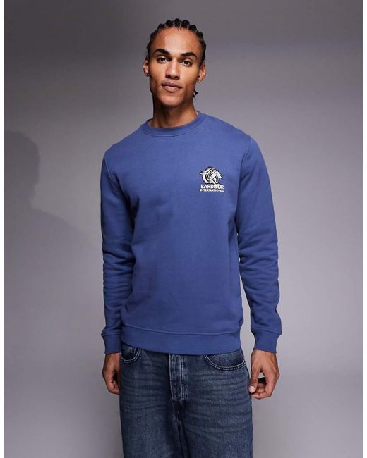 Barbour Blue Talisman Graphic Logo Sweatshirt With Back Print for men