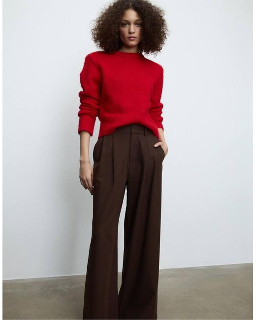Stradivarius Brown Super Wide-leg Adjustable Trousers