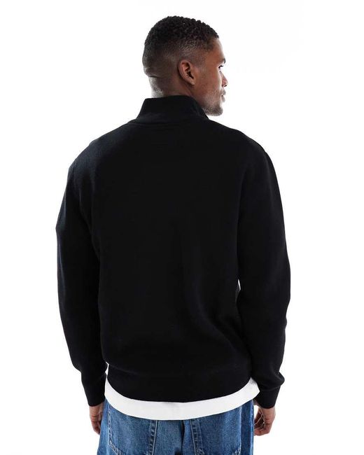 Jack & Jones Black Premium Knitted Quarter Zip for men