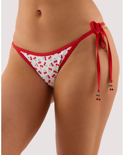 Peek & Beau Orange Cherry And Tie Side Bikini Brief