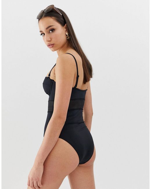 underwired black swimsuit