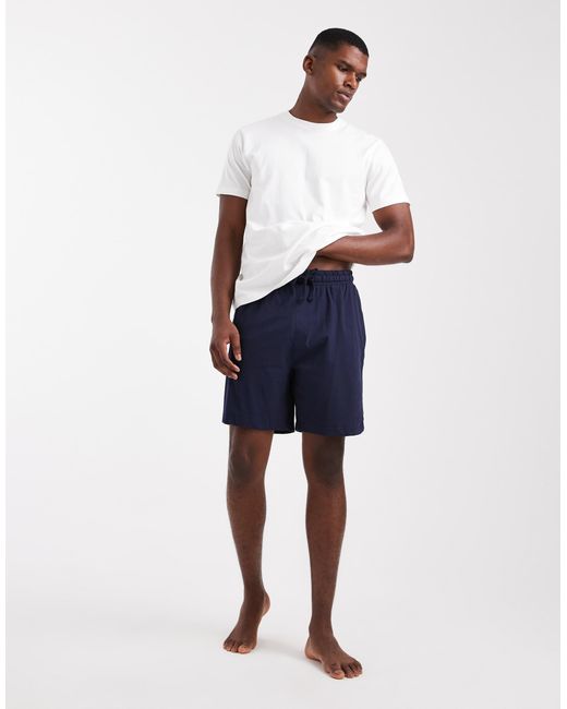 Threadbare – 2er-pack lounge-shorts aus baumwollmix in Blue für Herren