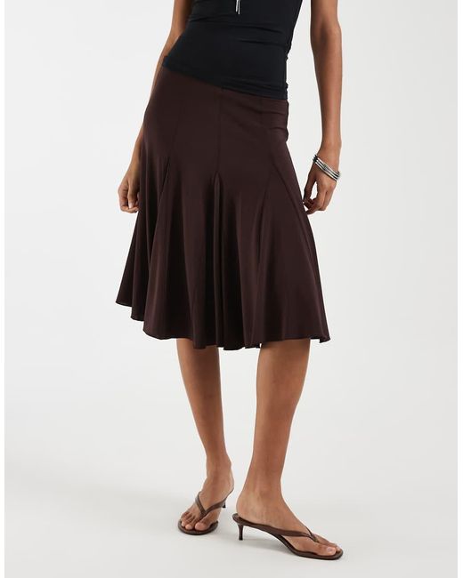 & Other Stories Black Ruffle Pleated Midi Skirt
