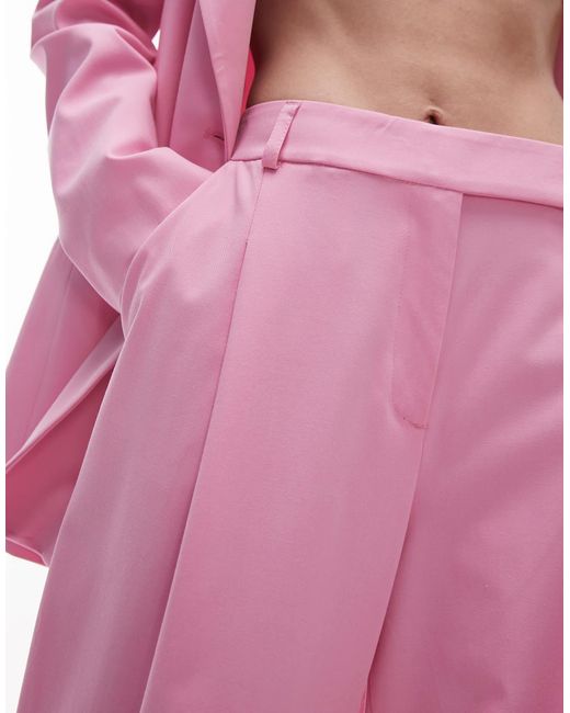 ASOS Pink Wide Leg Tailored Trouser
