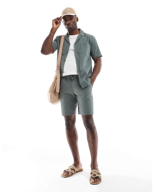 Short d'ensemble en crépon - kaki Only & Sons pour homme en coloris Green