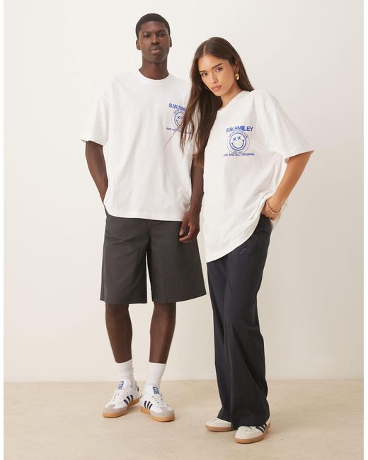 ASOS Blue Unisex Oversized T-shirt With Smile Print
