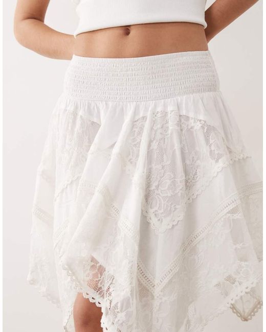 Miss Selfridge Natural Hanky Hem Mini Skirt