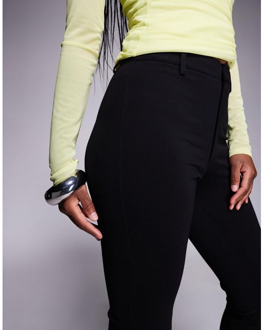 ASOS Blue Premium Ponte Flare Pants With Tailored Waistband