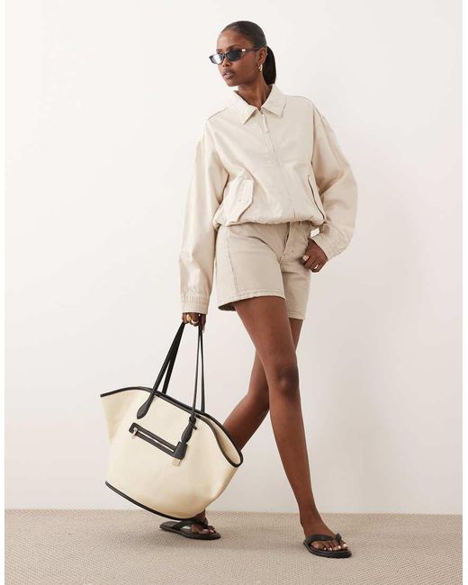 ASOS Natural Washed Cotton Bomber Jacket