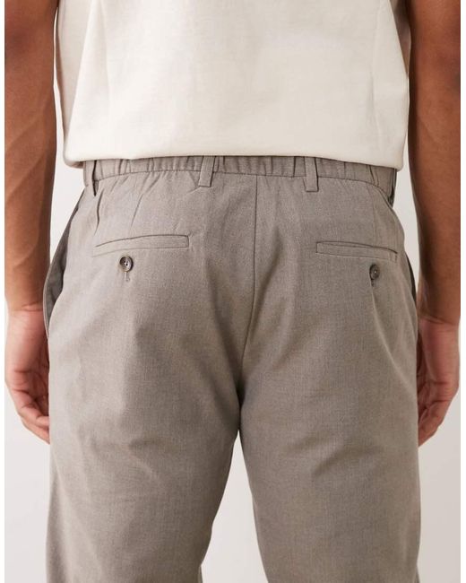 Mango Natural Pleat Front Adjustable Waist Trousers for men