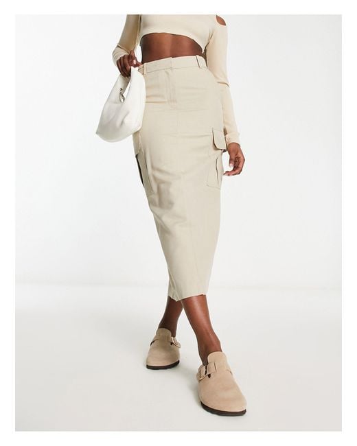 & Other Stories Natural Cargo Midi Skirt