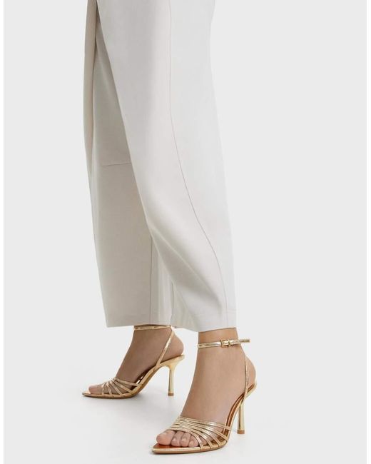 Bershka White Multi-Strap Heeled Sandals