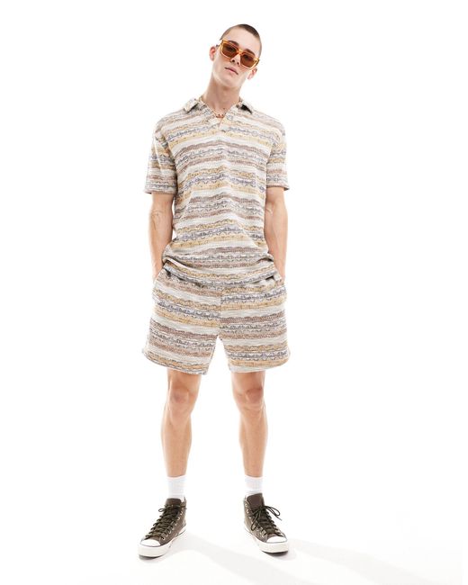 ASOS Natural Oversized Textured Shorts for men