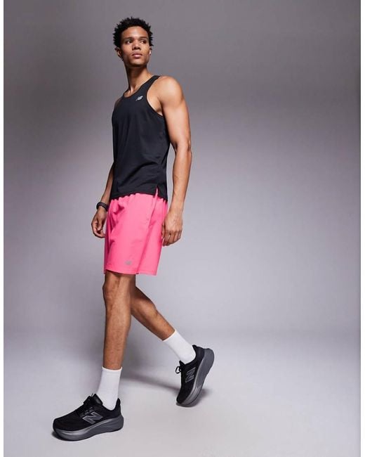 New Balance Pink Sport 7" Shorts for men