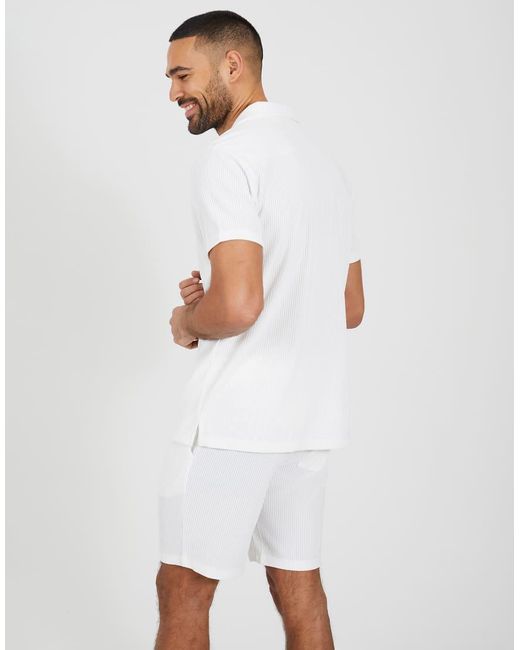 Brave Soul White Pleated Shorts for men