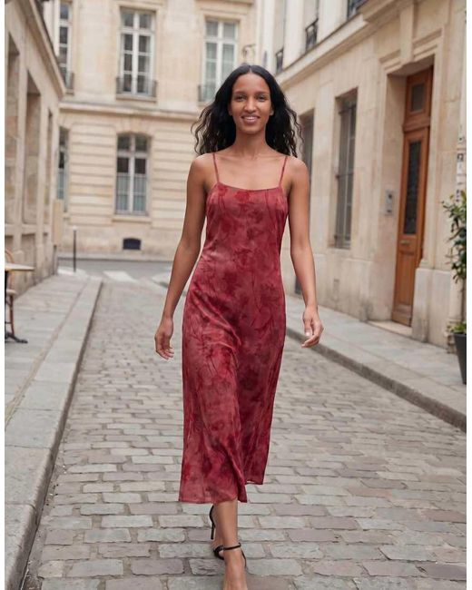 Desigual Red Flocked Strap Dress