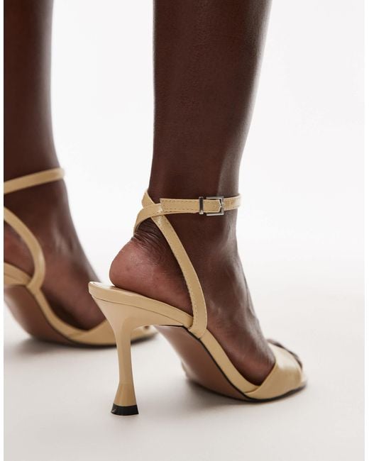 TOPSHOP Brown Giula High Heeled Two Part Sandal