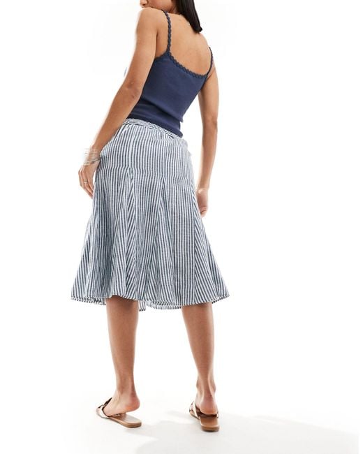 Free People Blue Awkward Length Godet Skirt