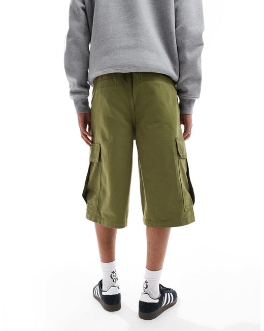 Short cargo long - kaki ASOS pour homme en coloris Green